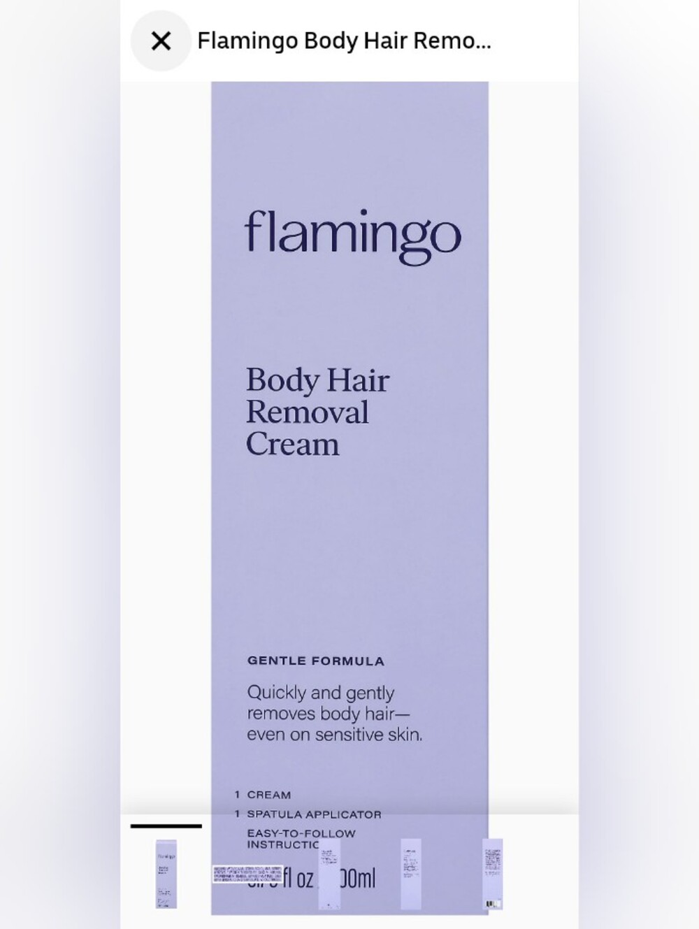 Flamingo Body Hair Removal Cream - Lavender Large 6.76 oz w/Applicator